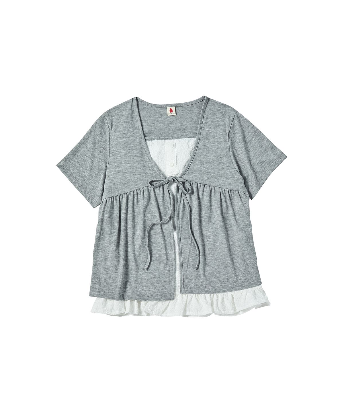 꼬모니노즈(COMONINOZ) W CHECK SHORTS CARDIGAN [GRAY]