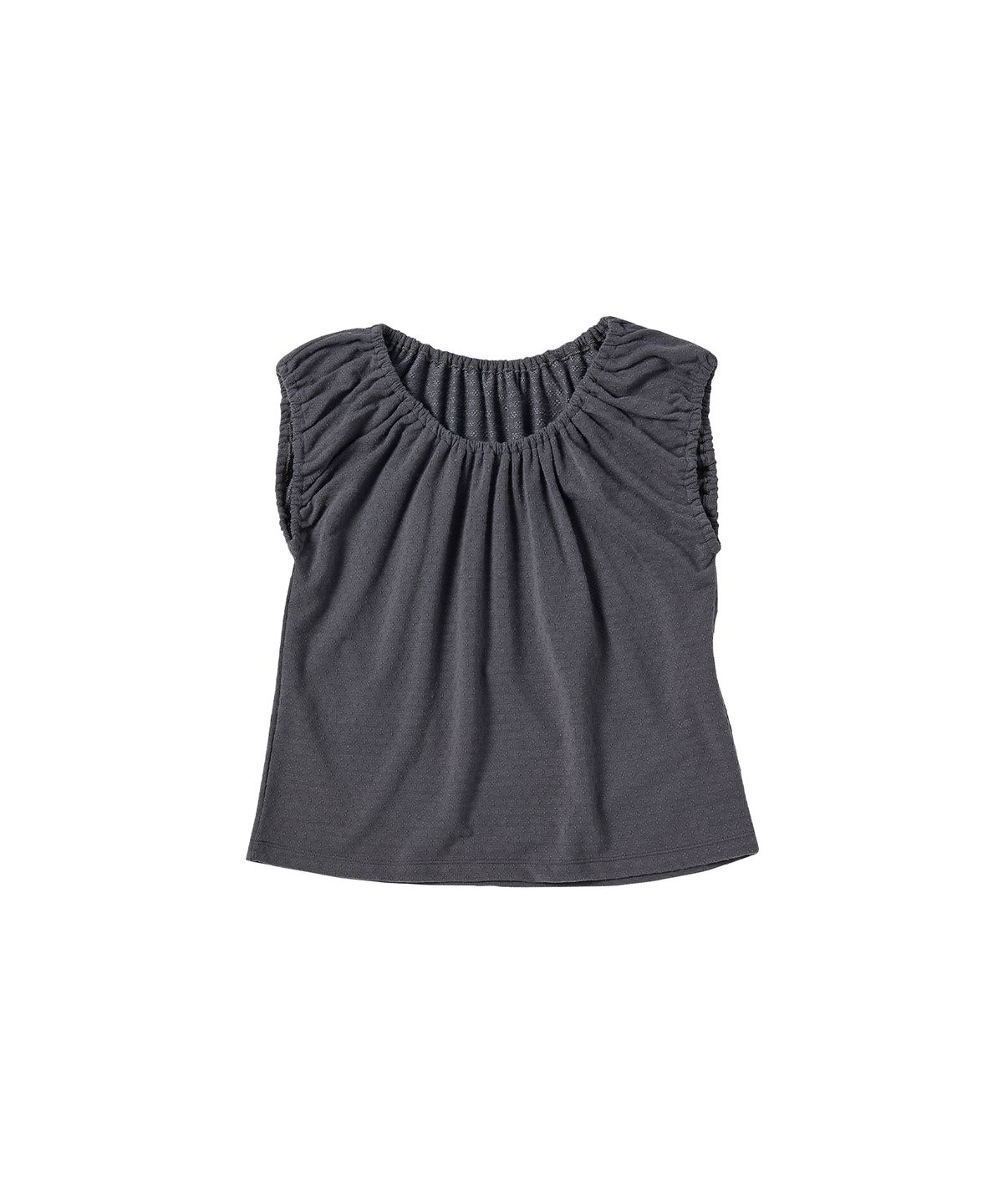 꼬모니노즈(COMONINOZ) W FLOWER TWO WAY T-SHIRT [DEEP GRAY]