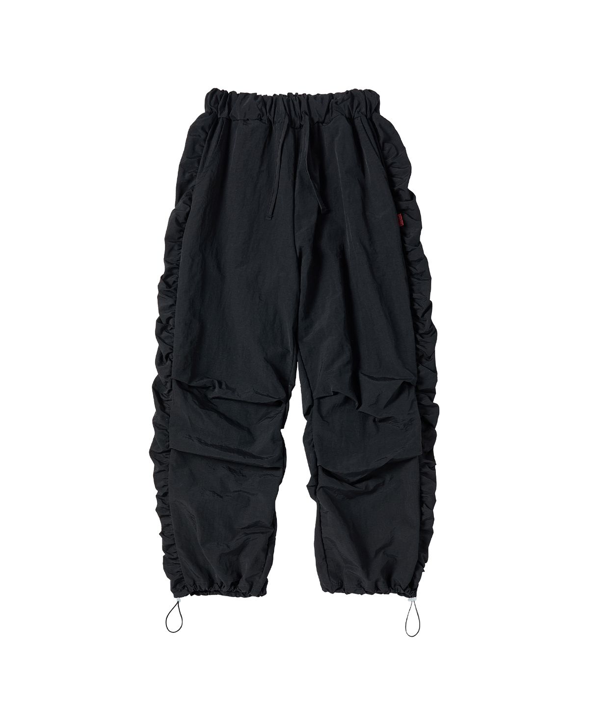 꼬모니노즈(COMONINOZ) W SHIRRING NYLON PANTS [BLACK]
