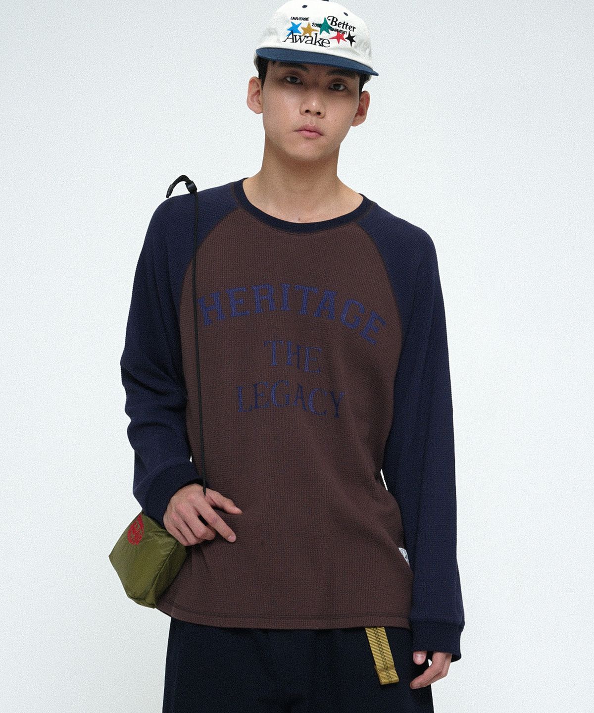 유니버스 가먼트(UNIVERSE GARMENT) HTG 와플 라글랑 티셔츠_BROWN