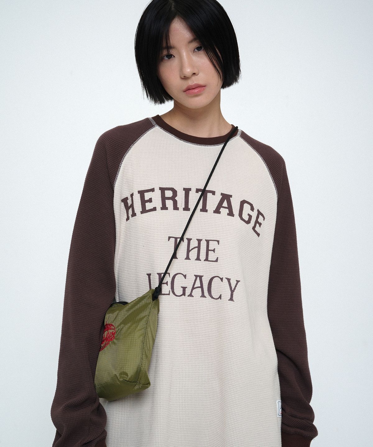 유니버스 가먼트(UNIVERSE GARMENT) HTG 와플 라글랑 티셔츠_BEIGE