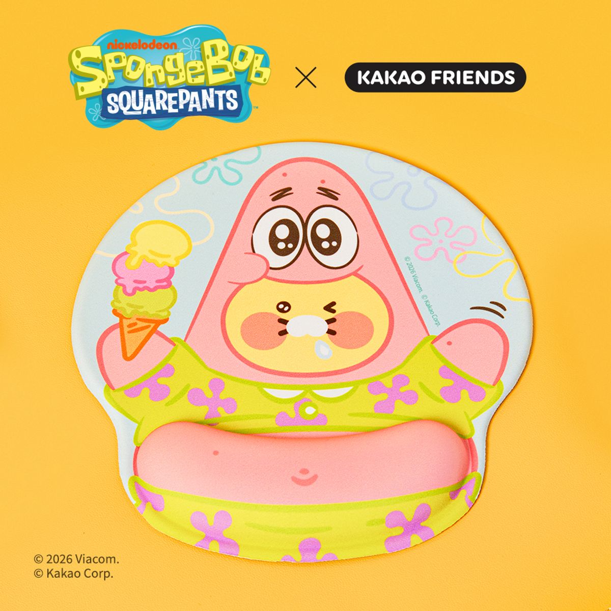 카카오프렌즈(KAKAO FRIENDS) 스폰지밥X카카오프렌즈 베이비뚱이 손목보호 마우스 패드_베이비춘식이