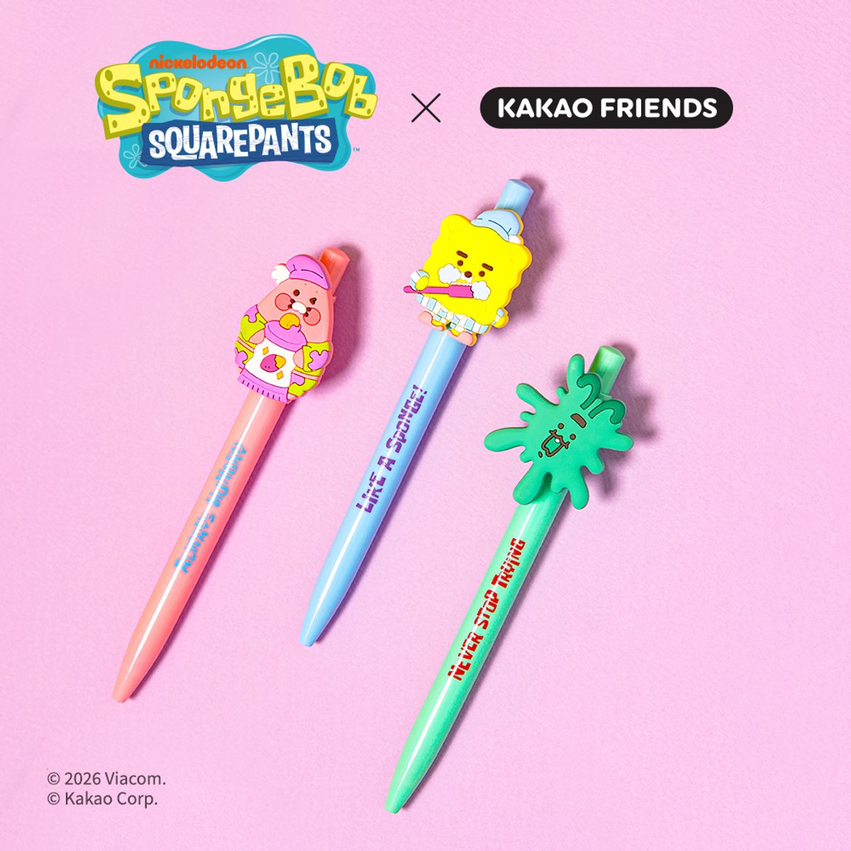카카오프렌즈(KAKAO FRIENDS) 스폰지밥X카카오프렌즈 젤펜 3P 세트_프렌즈