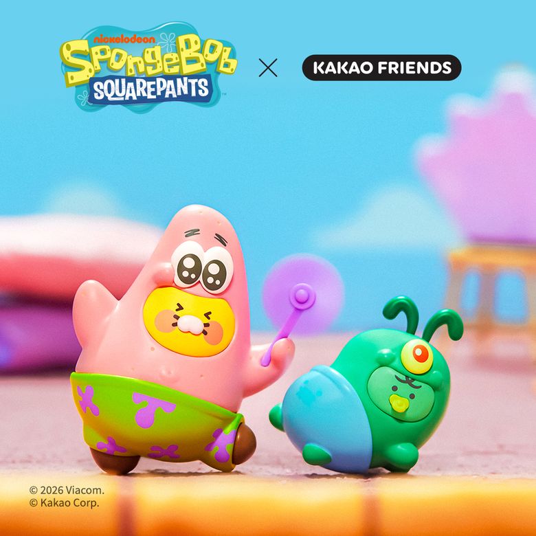 스폰지밥X카카오프렌즈 차량 방향제&피규어 세트_베이비춘식이&죠르디
