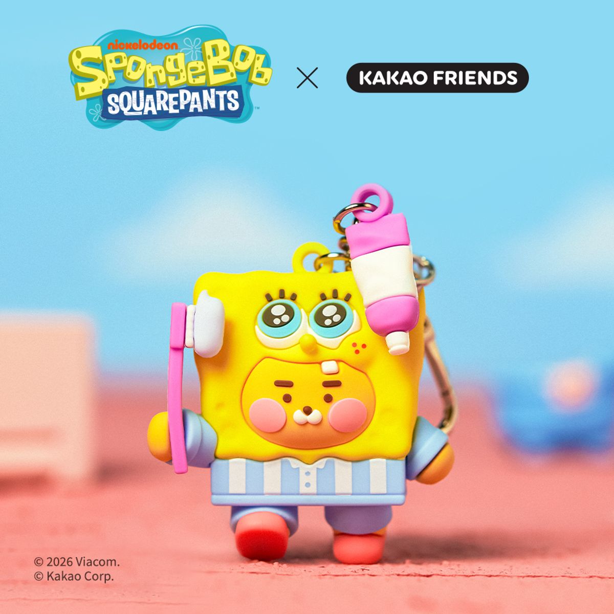 카카오프렌즈(KAKAO FRIENDS) 스폰지밥X카카오프렌즈 베이비스폰지밥 피규어 키링_리틀라이언