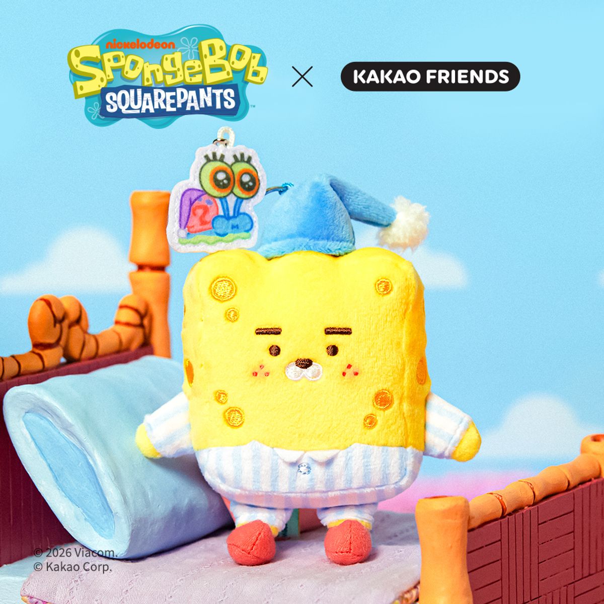 카카오프렌즈(KAKAO FRIENDS) 스폰지밥X카카오프렌즈 베이비스폰지밥 키링인형_리틀라이언