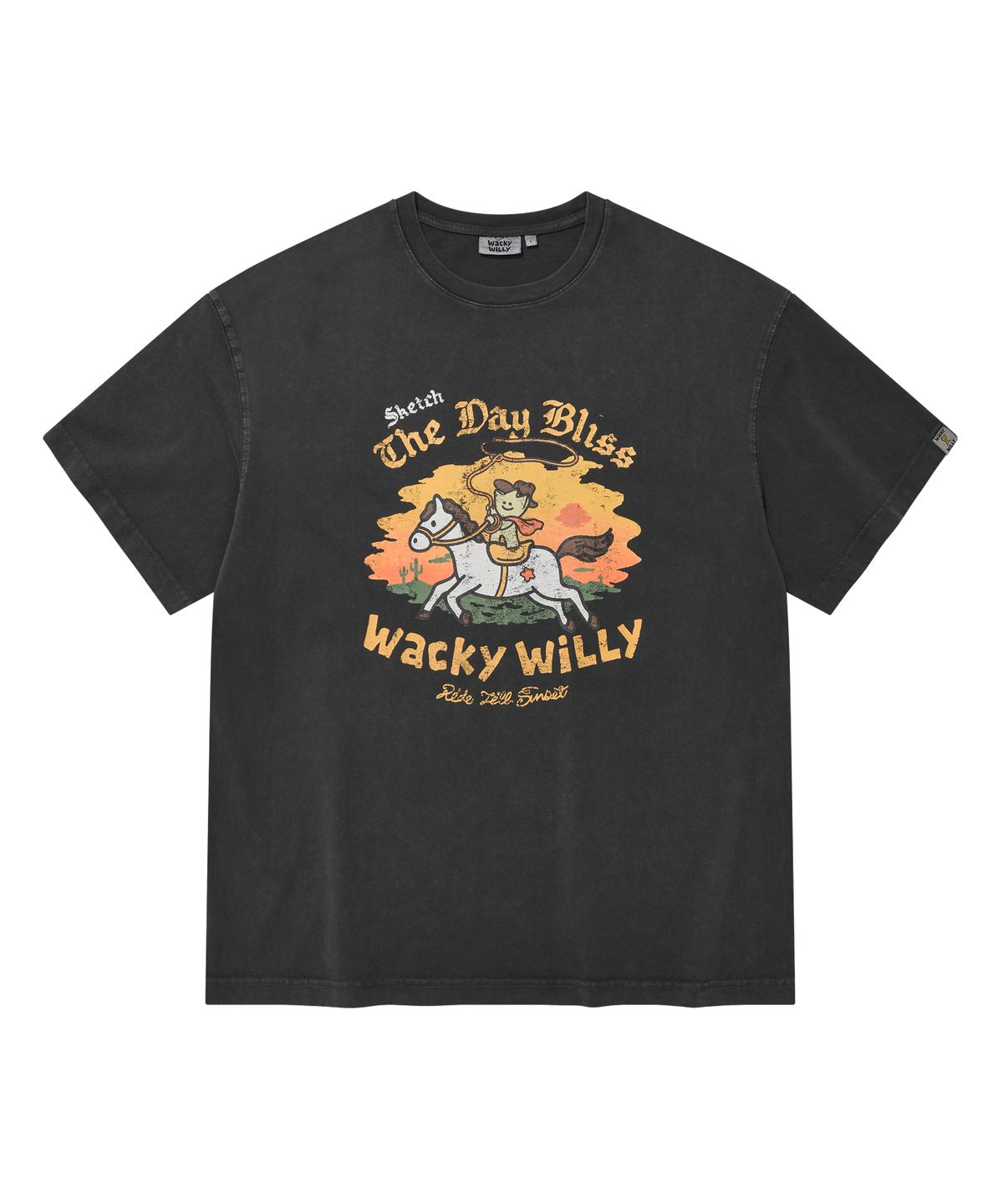 와키윌리(WACKY WILLY) 키키 라이딩 반팔티셔츠 차콜
