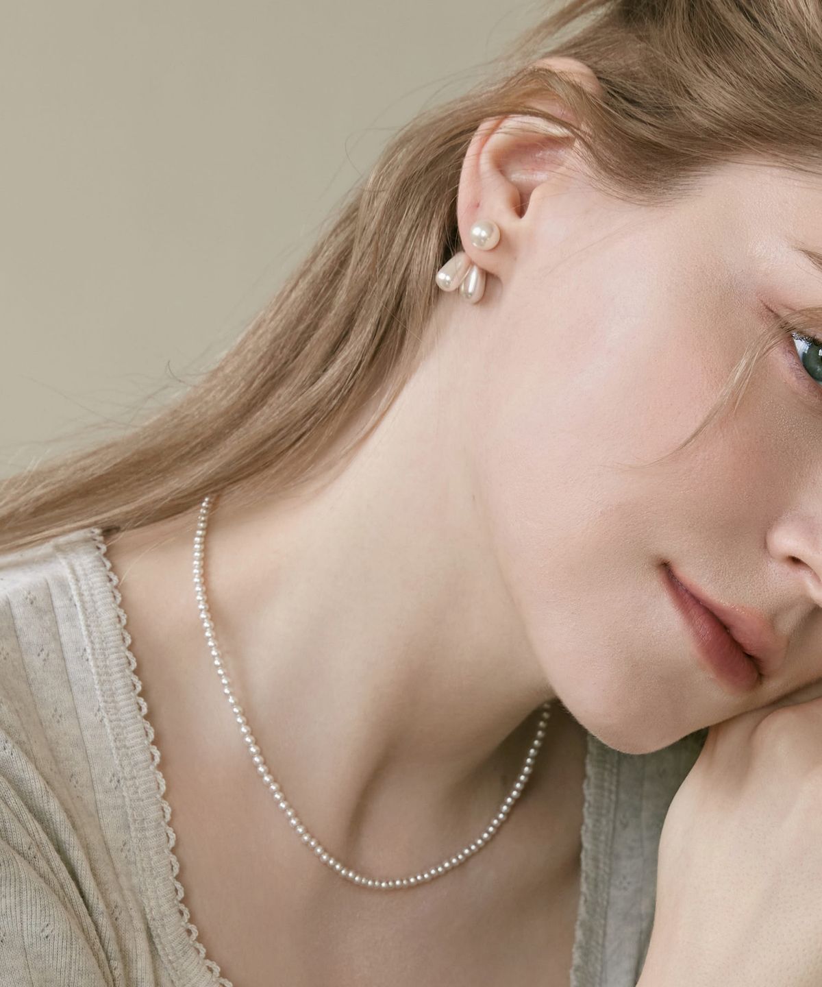 디모멘트(DMOMENT) (925 Silver) Pearl Bead Line Set