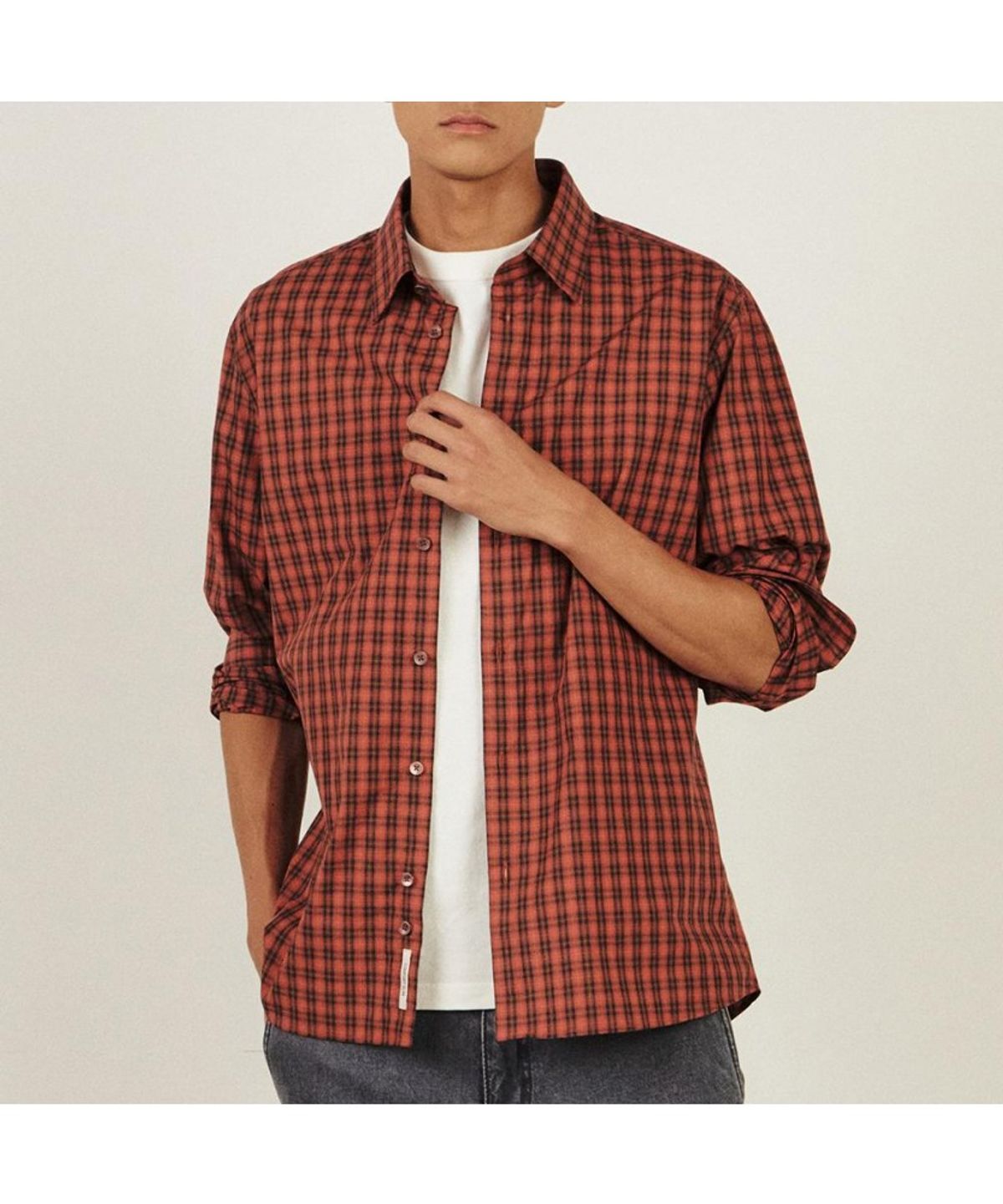 닥스셔츠(DAKS SHIRTS) 면100 스몰 체크 캐주얼 셔츠 레귤러핏_DLA1SHCL207W1