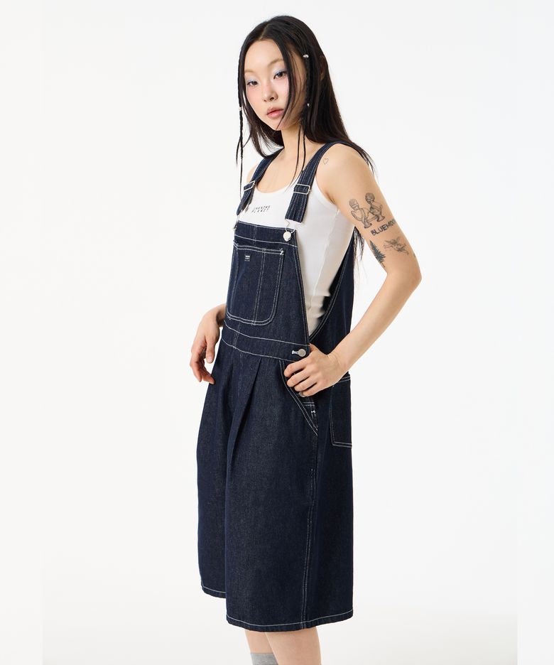 빈티지 워크웨어 데님 쇼츠 오버롤