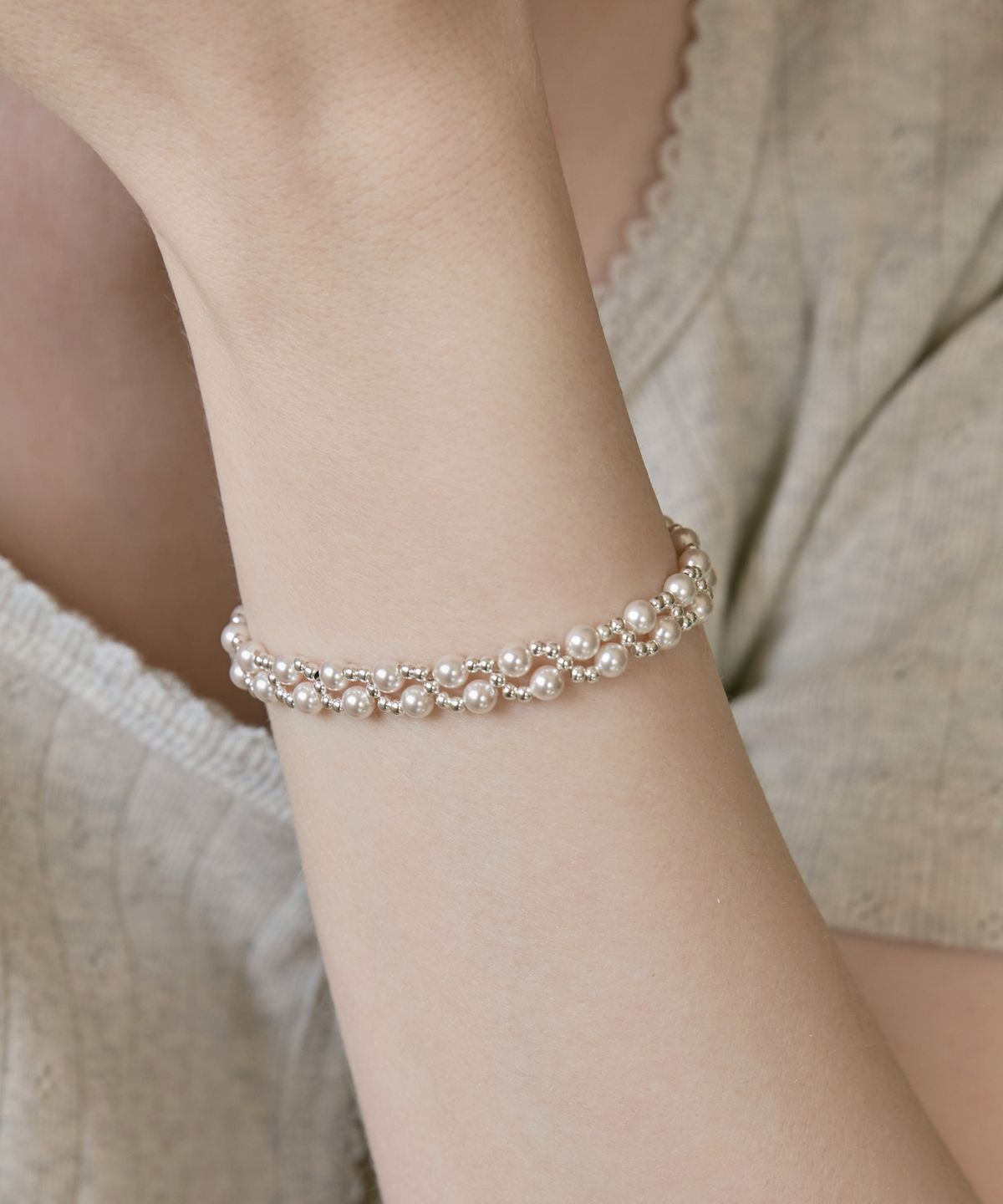 디모멘트(DMOMENT) (925 Silver) Pearl Veil Bracelet