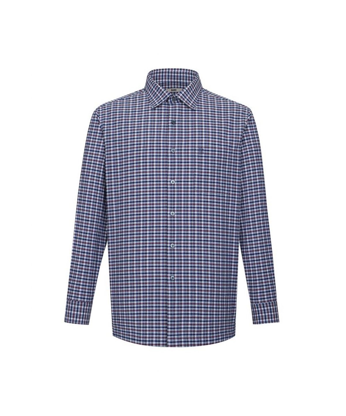 닥스셔츠(DAKS SHIRTS) 린넨혼방 스몰체크 셔츠 레귤러핏 블루_DLS2SHCL110B1