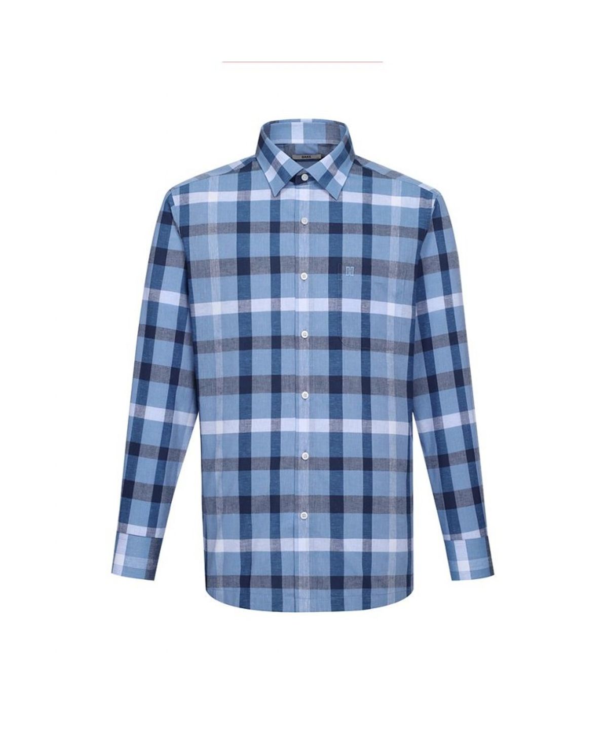 닥스셔츠(DAKS SHIRTS) 린넨혼방 라지체크 셔츠 레귤러핏 블루_DLS2SHCL130B1