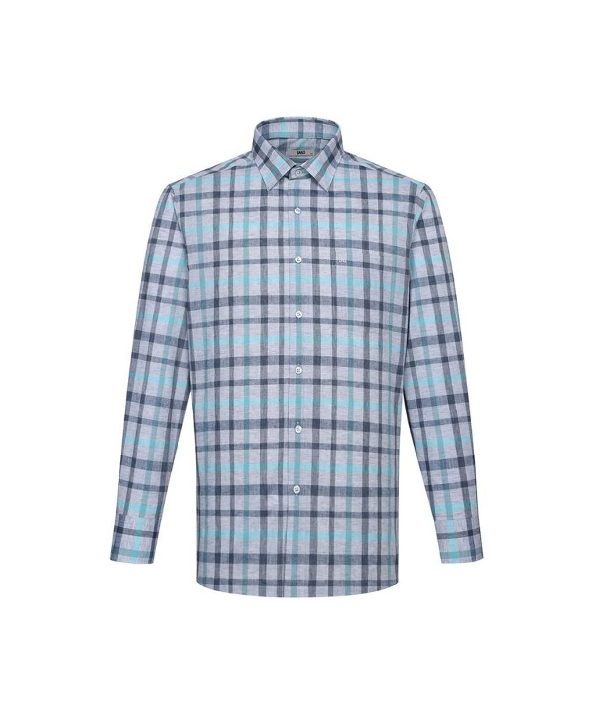 닥스셔츠(DAKS SHIRTS) 린넨혼방 스몰체크 셔츠 레귤러핏 그레이_DLS2SHCL111G1