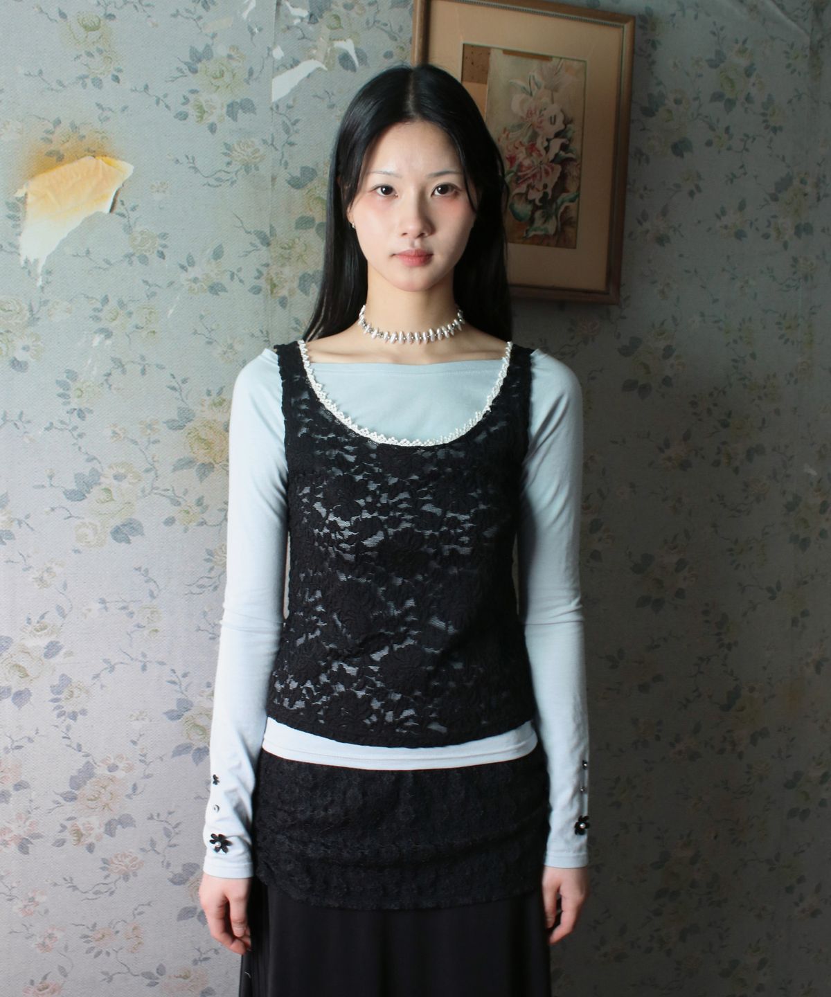 루바티(RUBATI) 사샤 레이스 쁘띠 뷔스티에_블랙