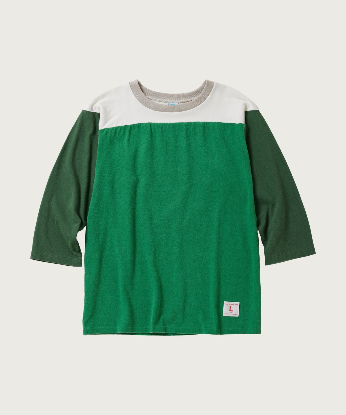 챔피온(CHAMPION) [True to Archives] 풋볼 컬러블록 7부 슬리브 티셔츠 Green