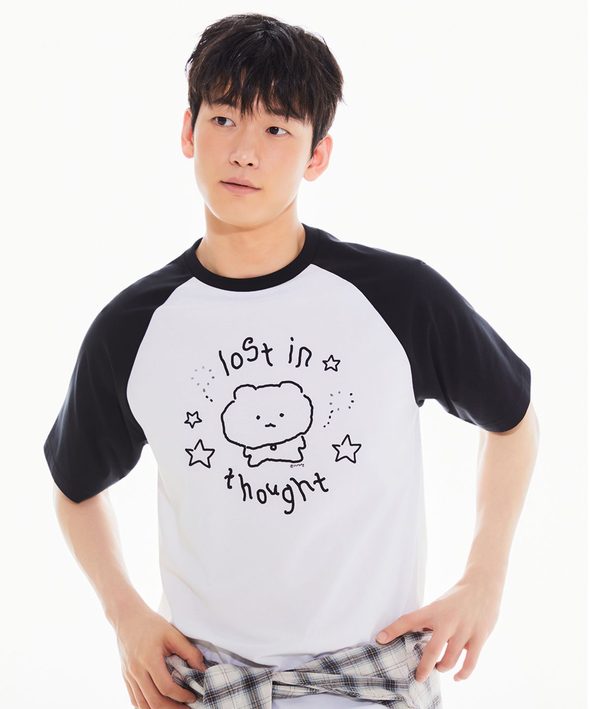 스파오(SPAO) [망그러진곰] 래글런 반팔 티셔츠(WHITE)_SPRLG37U01