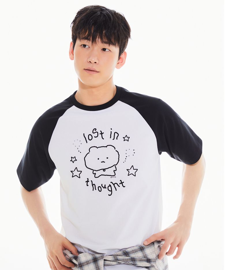 [망그러진곰] 래글런 반팔 티셔츠(WHITE)_SPRLG37U01