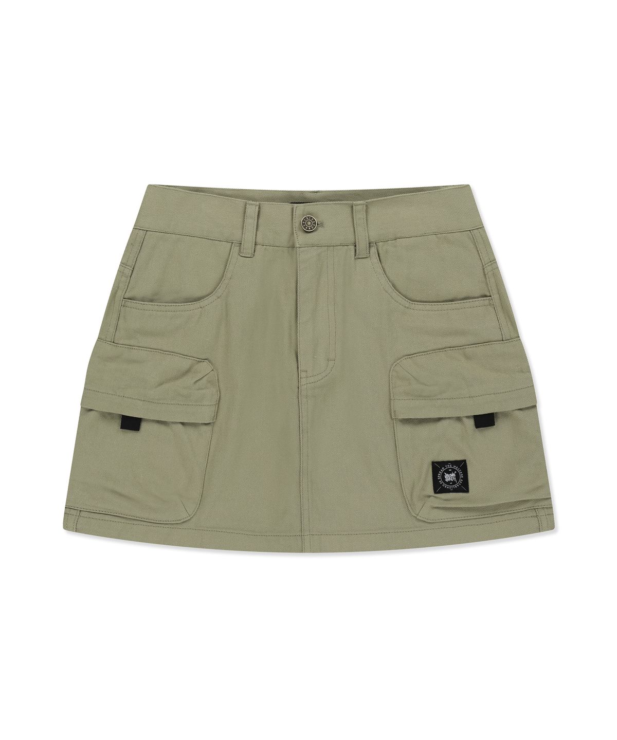 브라운브레스(BROWNBREATH) W TAG CARGO MINI SKIRT - KHAKI