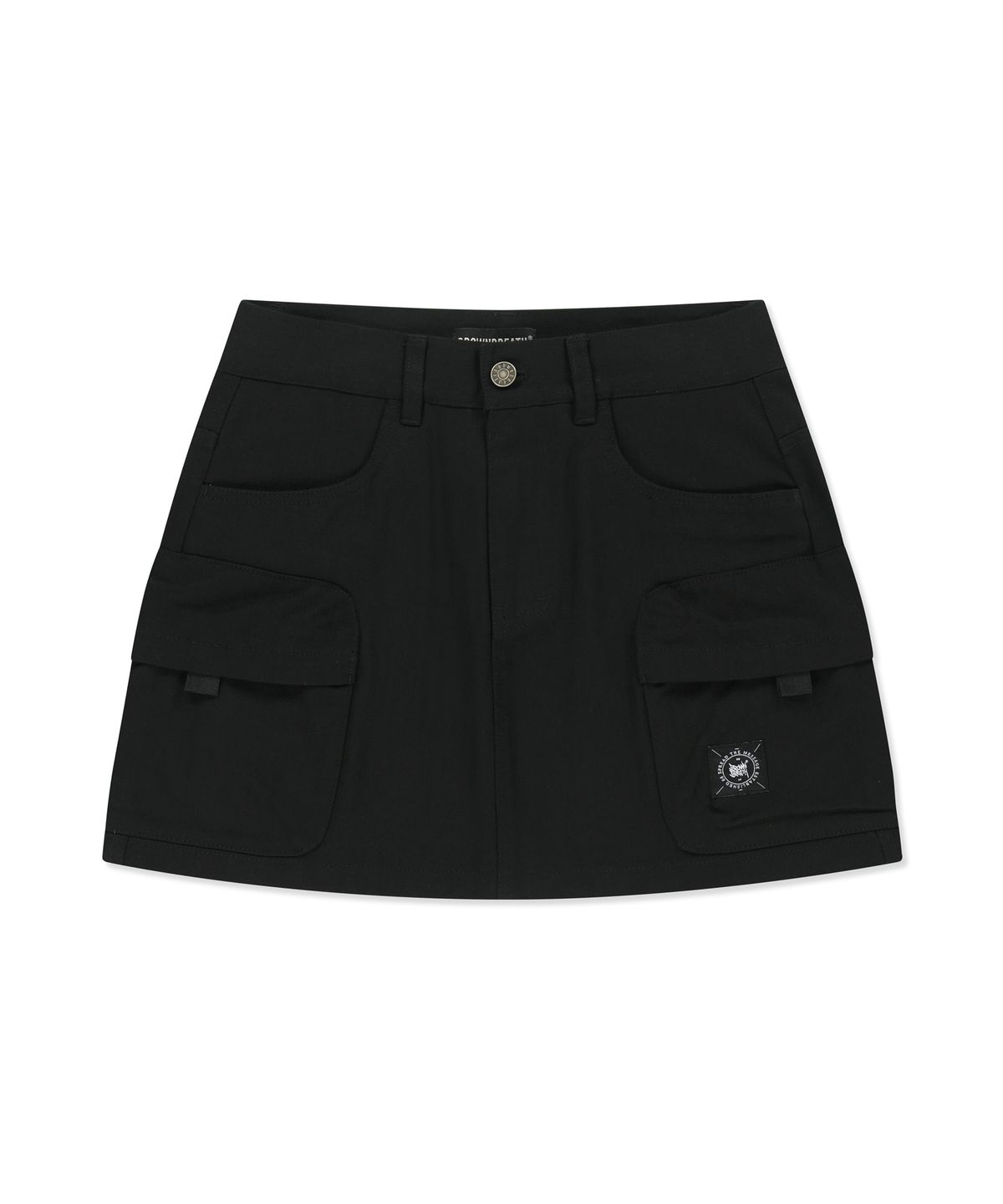 브라운브레스(BROWNBREATH) W TAG CARGO MINI SKIRT - BLACK