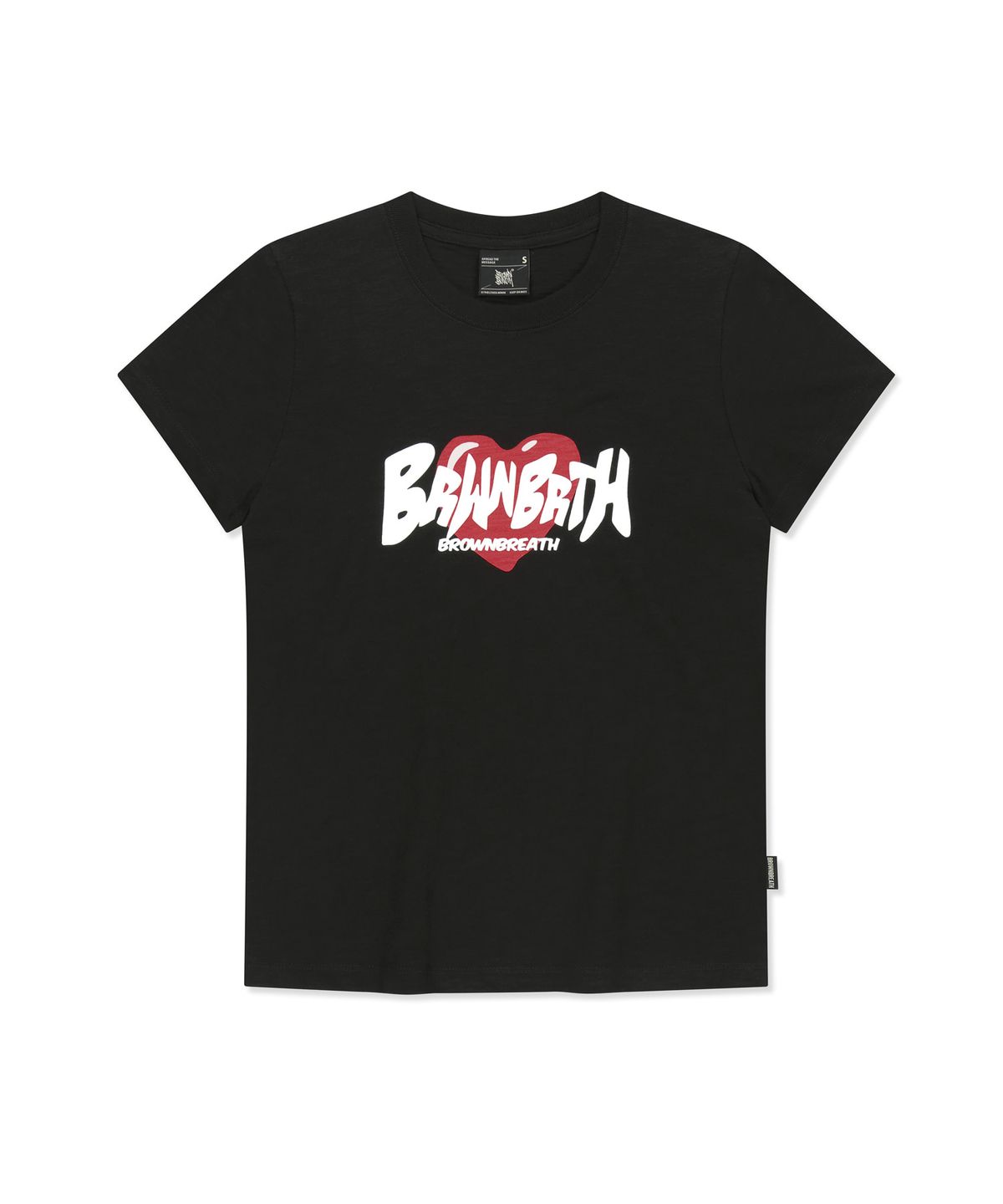 브라운브레스(BROWNBREATH) W HEART LOGO TEE - BLACK