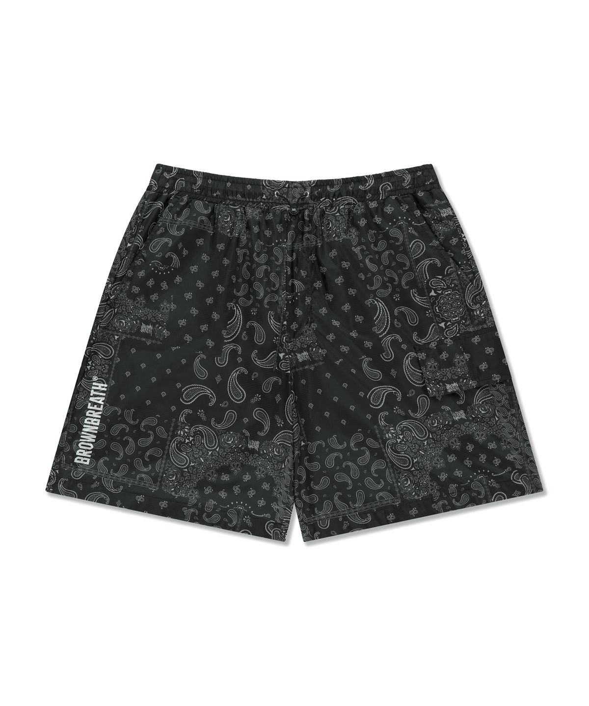 브라운브레스(BROWNBREATH) PAISLEY SHORTS - BLACK