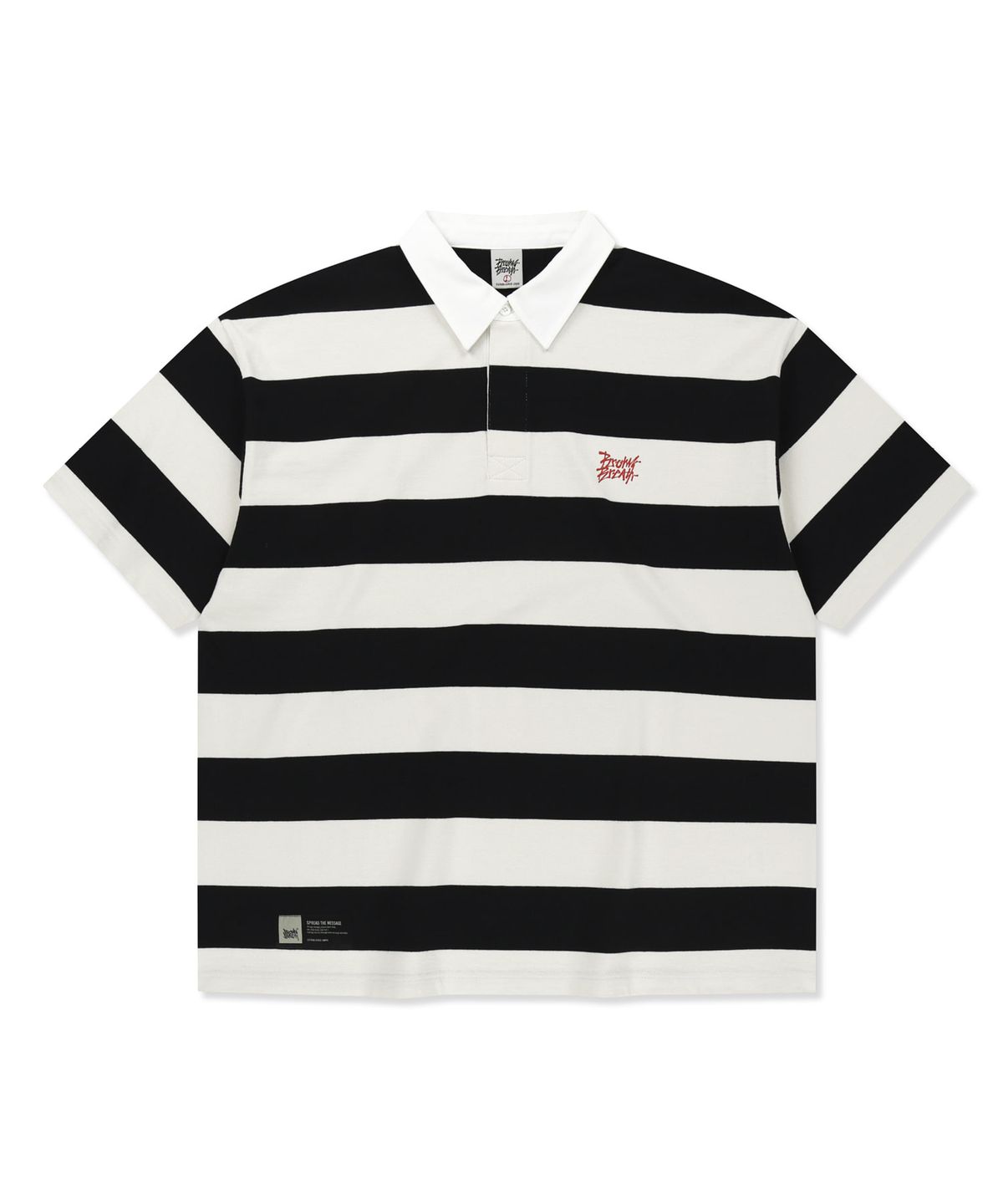 브라운브레스(BROWNBREATH) RUGBY STRIPE TEE - BLACK