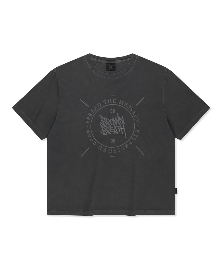 STAMP TAG PIGMENT TEE - CHARCOAL