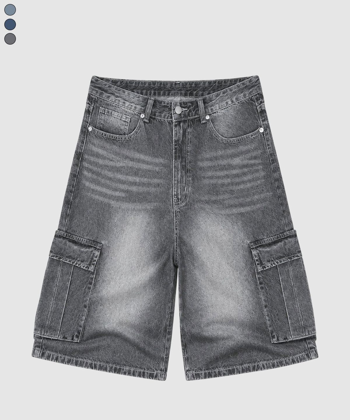 베이직라벨(BASIC LABEL) Chloe Cargo Bermuda Half Denim Shorts 3 Color [BLSD_7001]