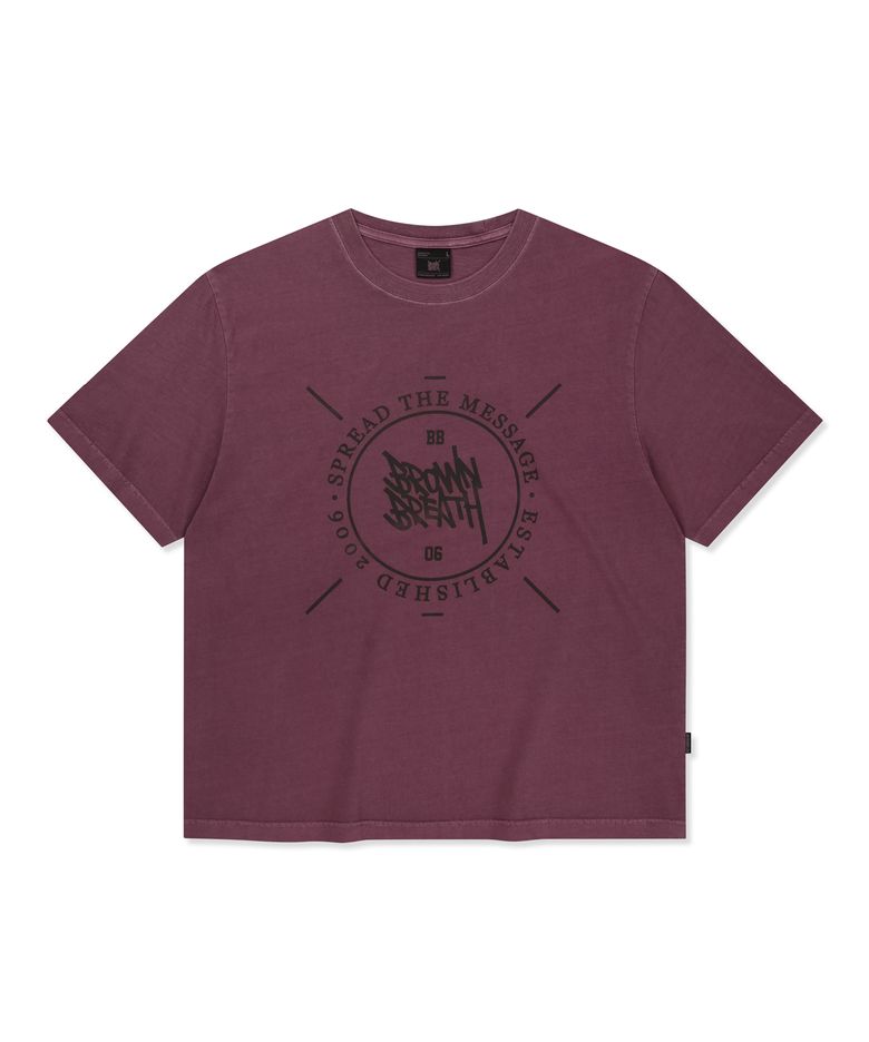STAMP TAG PIGMENT TEE - BURGANDY