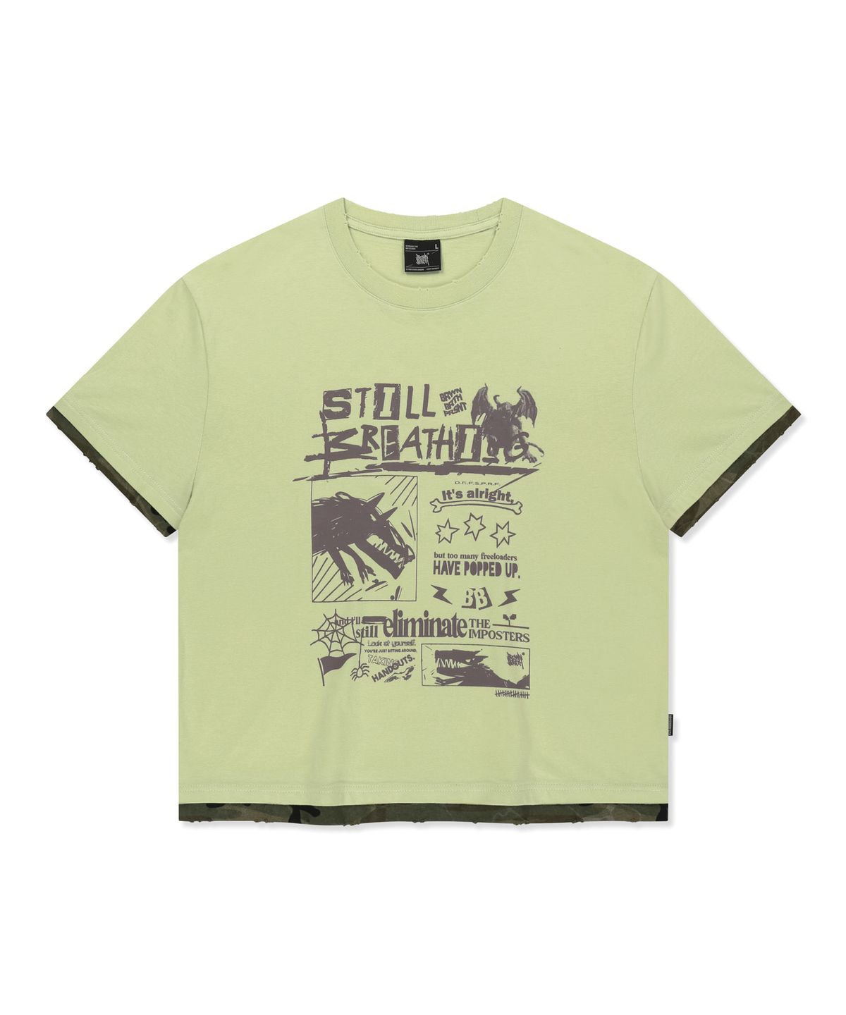 브라운브레스(BROWNBREATH) ELIMINATE CROP TEE - YELLOW