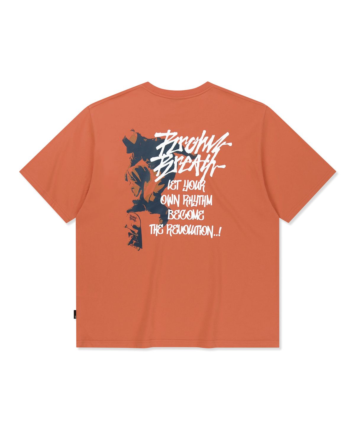 브라운브레스(BROWNBREATH) CRUSH TAG OLLIE TEE - ORANGE
