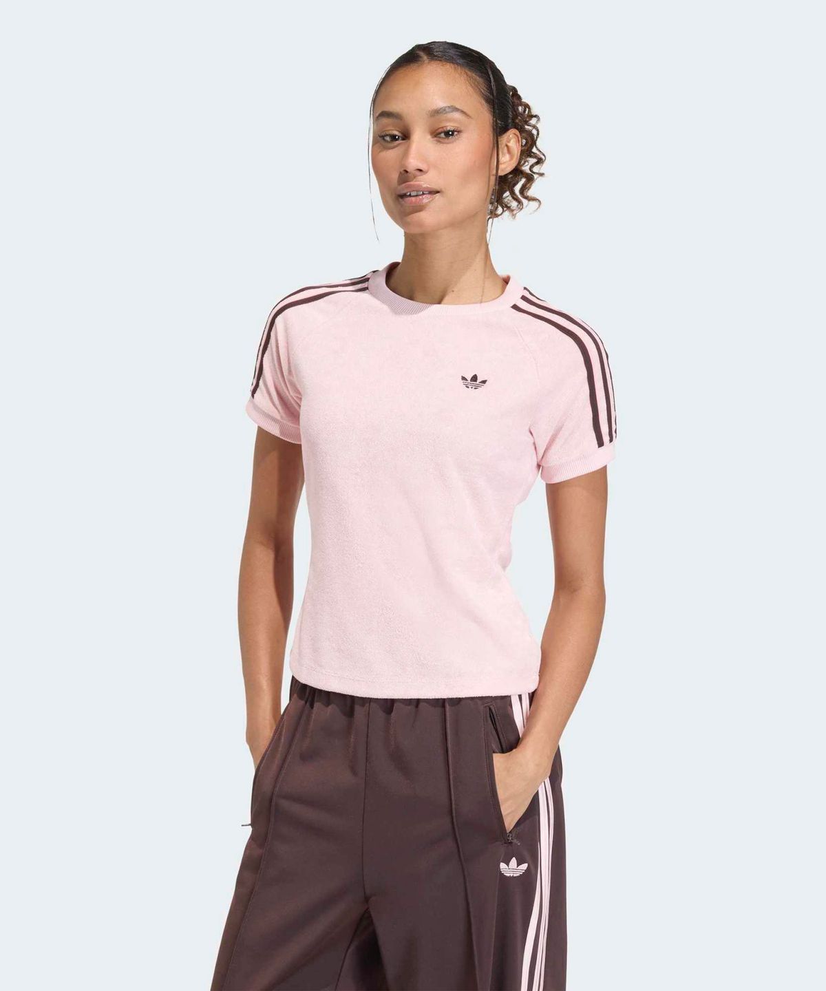 아디다스(ADIDAS) 테리 타월 캘리 티셔츠 - 샌디핑크 / KD1410