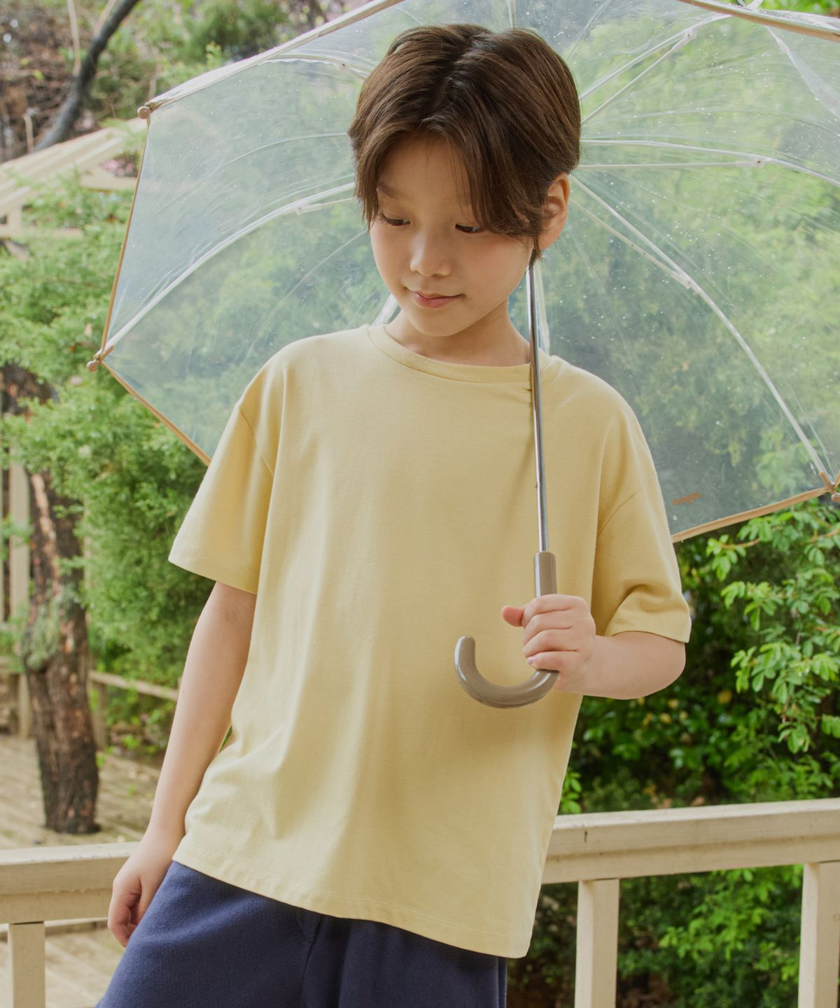 웬즈데이오아시스 키즈(WEDNESDAYOASIS KIDS) [Kids]소프트 모달 하프 티셔츠_BUTTER YELLOW(WB6TP40)