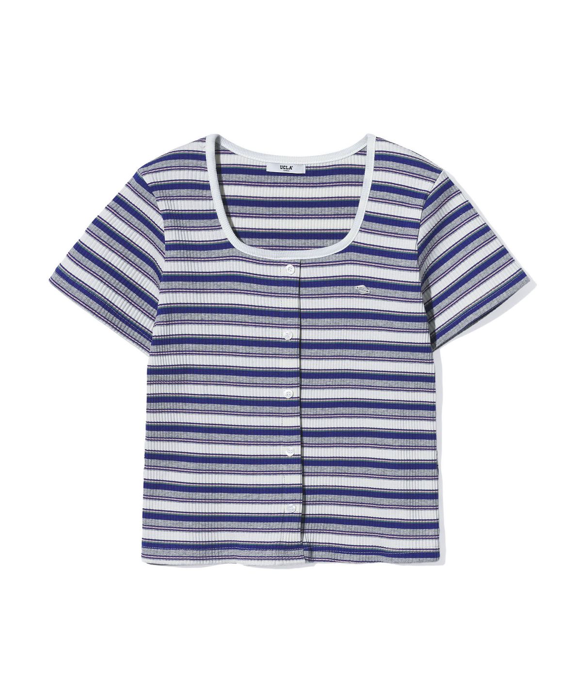 유씨엘에이(UCLA) 여성용 스퀘어넥 멀티스트라이프 반팔티[NAVY](UC4STC1)
