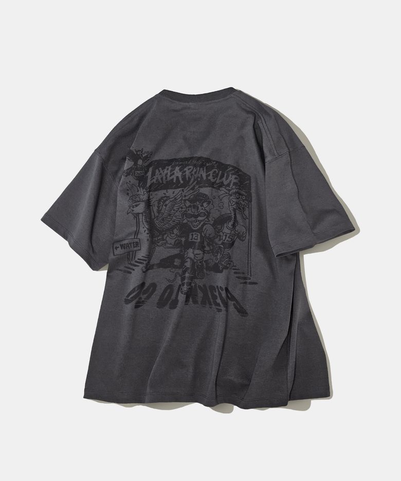 [Machine Wash] KKAHO MARATHON Short Sleeve T-shirt T106 Charcoal