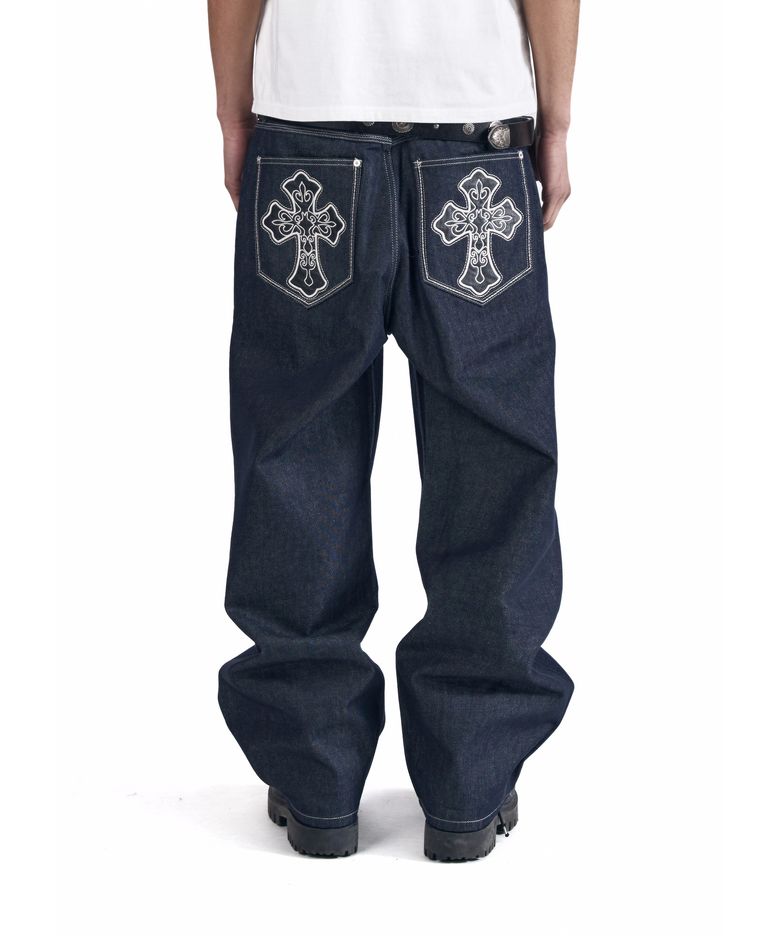 CROS2 Patch Denim Pants (Blue)