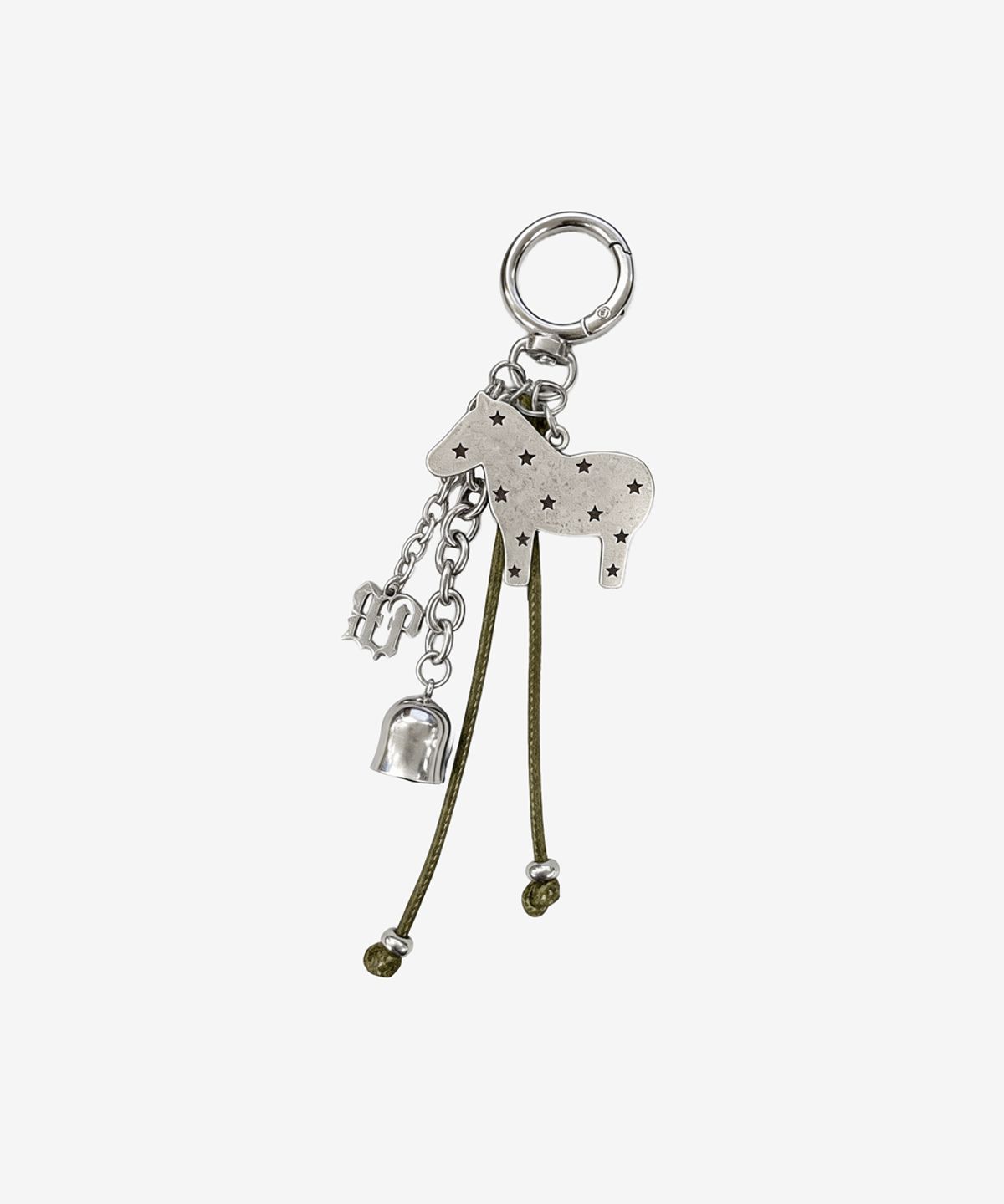 블랙 퍼플(BLACK PURPLE) 럭키 포니 벨 키링_카키 Lucky Pony Bell Keyring_Khaki