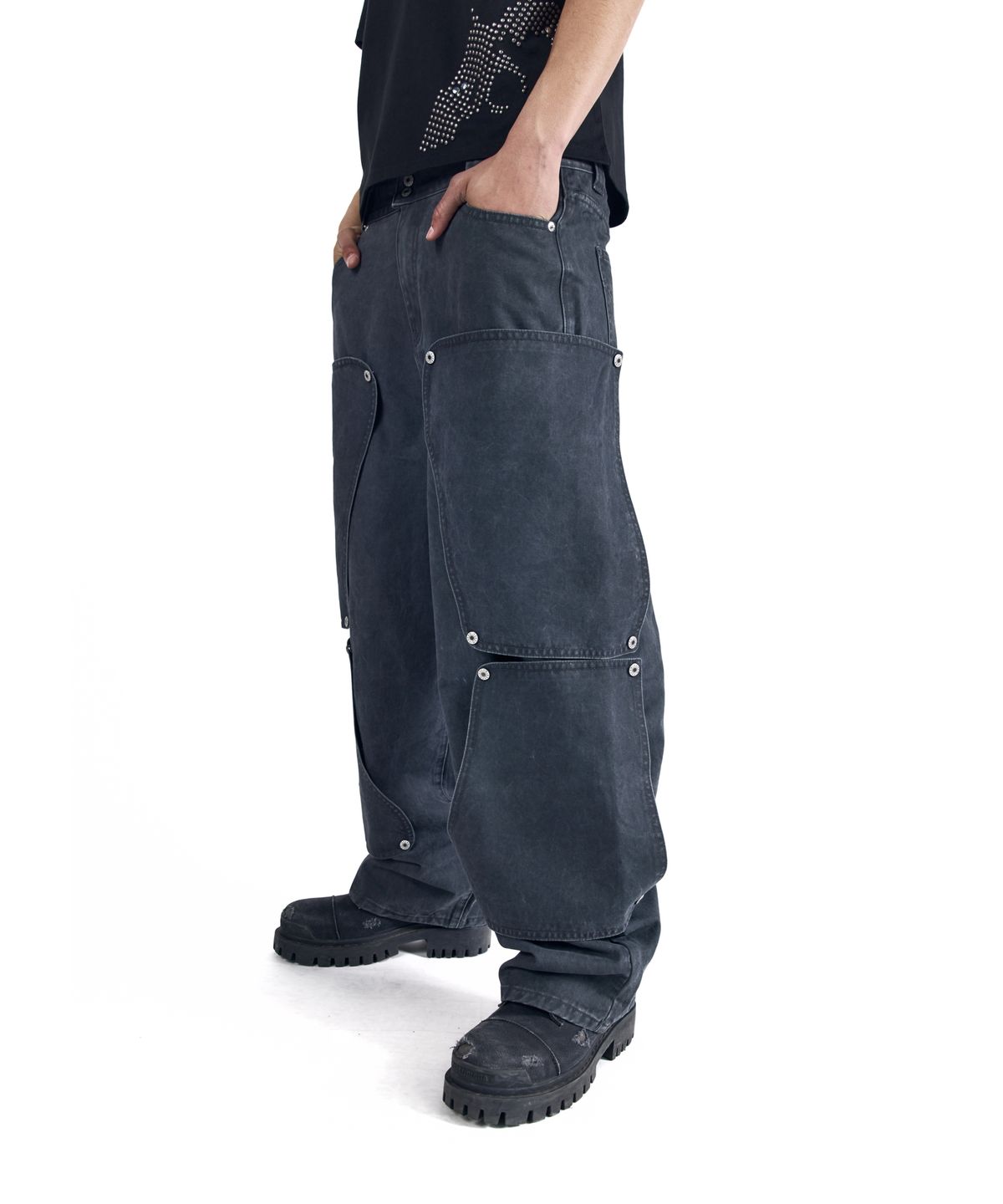 아캄(AAKAM) Shift Repair Cotton Pants (Dark Gray)