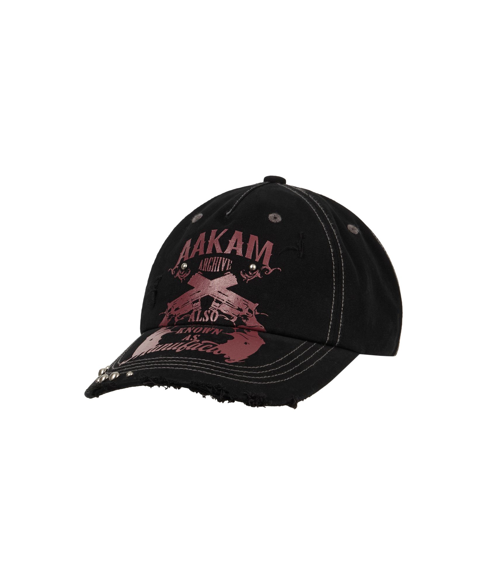 AAKAM キャップ MUSINSA公式 | AAKAM Pistol Studded Ball Cap (Black)