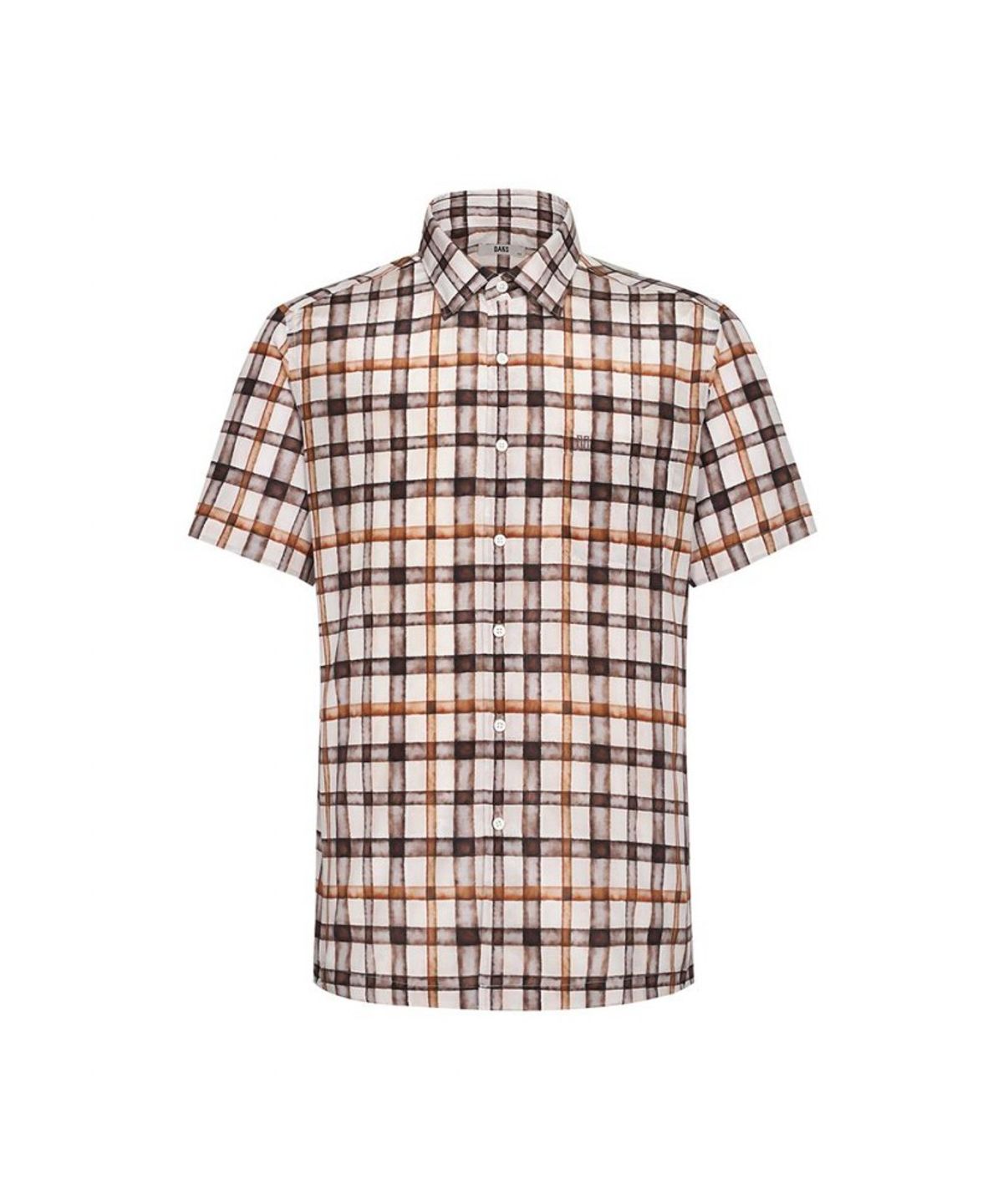 닥스셔츠(DAKS SHIRTS) 실크혼방 미디움체크 캐주얼 반팔셔츠_DLS1SHCS142I1