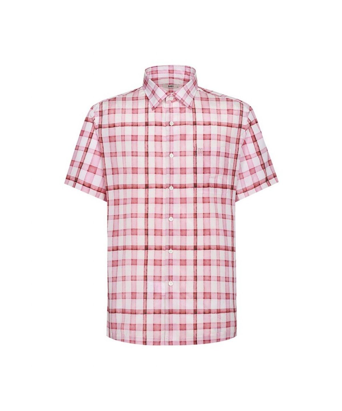 닥스셔츠(DAKS SHIRTS) 실크혼방 미디움체크 캐주얼 반팔셔츠_DLS1SHCS142P1