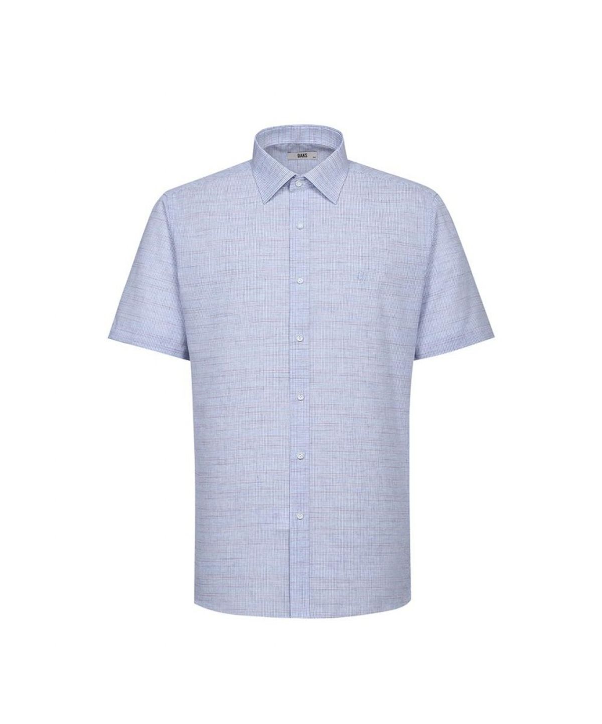 닥스셔츠(DAKS SHIRTS) 노케어 린넨혼방 솔리드패턴 반팔셔츠 레귤러핏_DLS1SHDS122B1