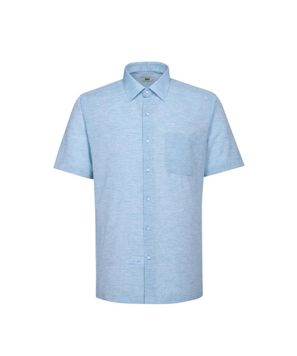 닥스셔츠(DAKS SHIRTS) 노케어 린넨혼방 솔리드패턴 반팔셔츠 레귤러핏_DLS1SHDS123B1