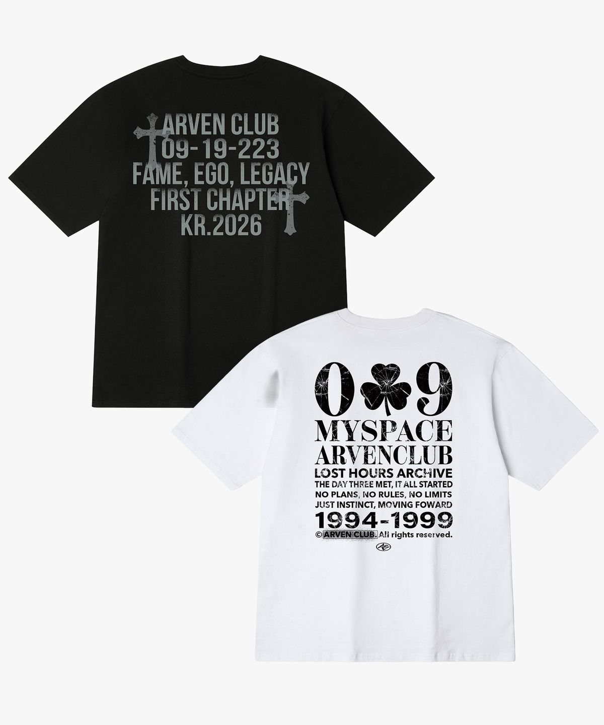 아르벤클럽(ARVEN CLUB) [2PACK] 0919223 클로버 반팔티셔츠 2종 패키지