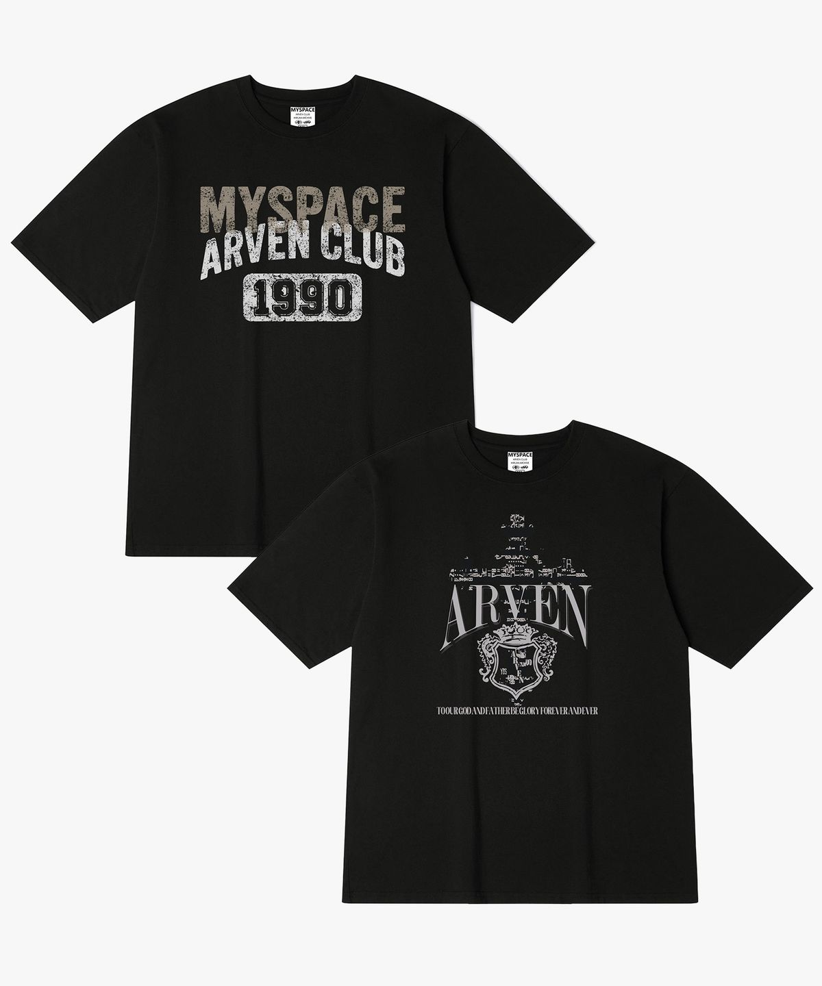 아르벤클럽(ARVEN CLUB) [2PACK] 1990 크로스 반팔티셔츠 2종 패키지