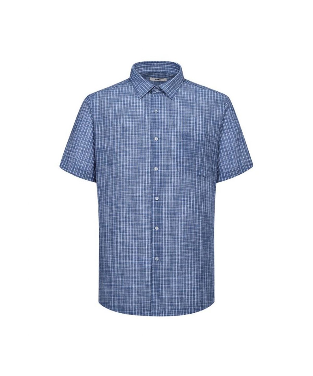 닥스셔츠(DAKS SHIRTS) 린넨혼방 스몰체크 반팔셔츠 레귤러핏 네이비_DLS2SHCS112N1
