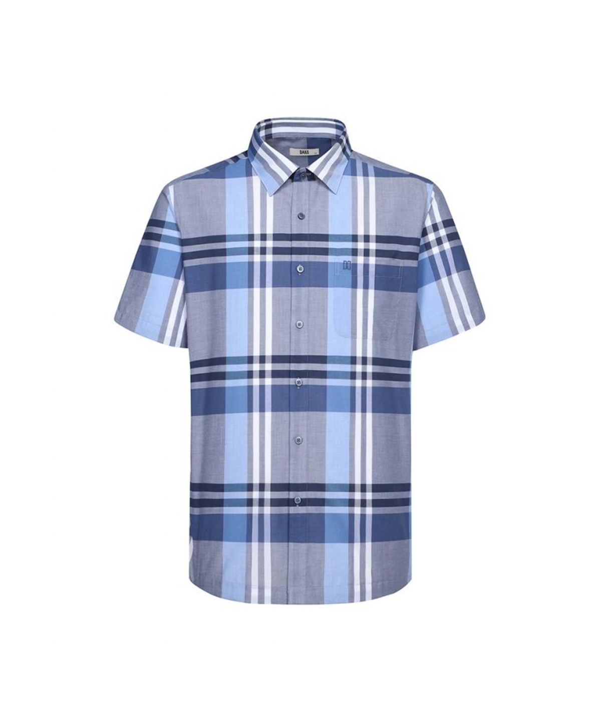 닥스셔츠(DAKS SHIRTS) 면혼방 라지체크 반팔셔츠 레귤러핏 네이비_DLS2SHCS132N1