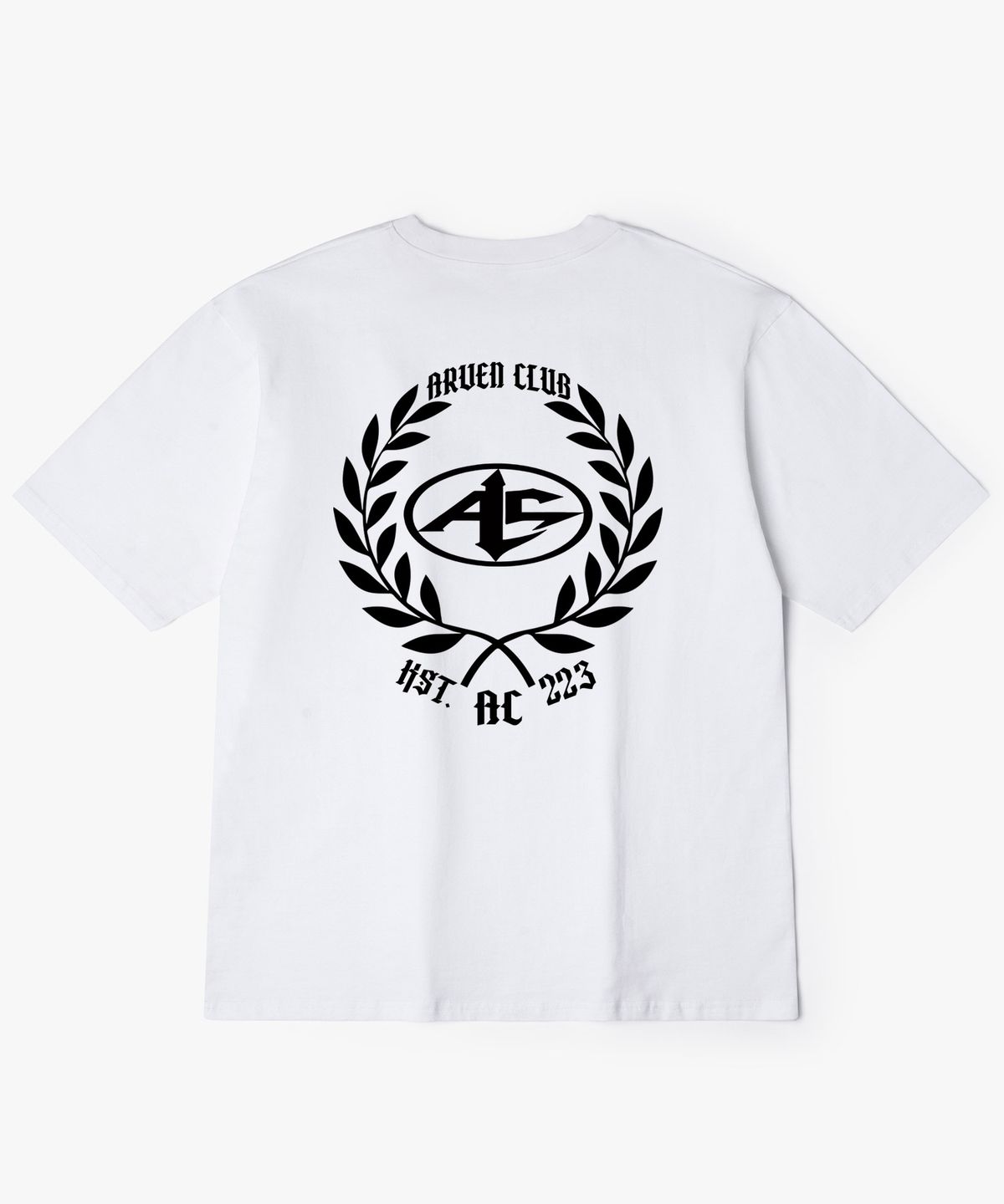 아르벤클럽(ARVEN CLUB) 월계수 심볼 백프린팅 반팔티셔츠
