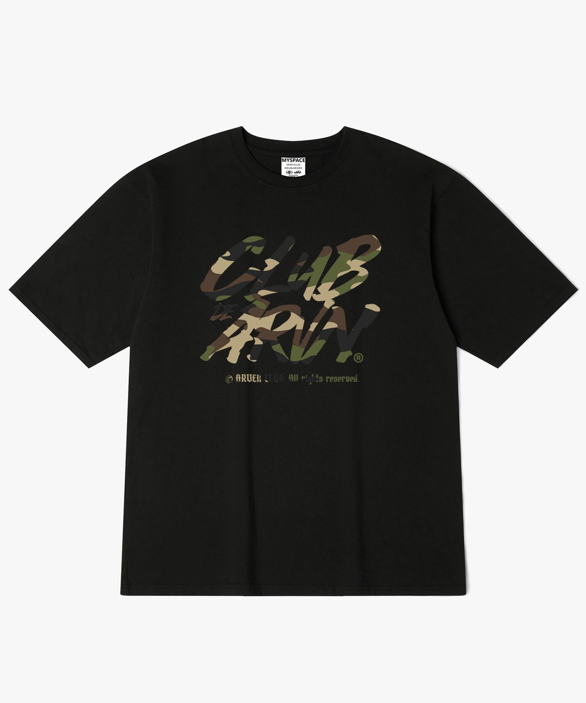 아르벤클럽(ARVEN CLUB) CLUB DE ARVEN 로고 카모 반팔티셔츠